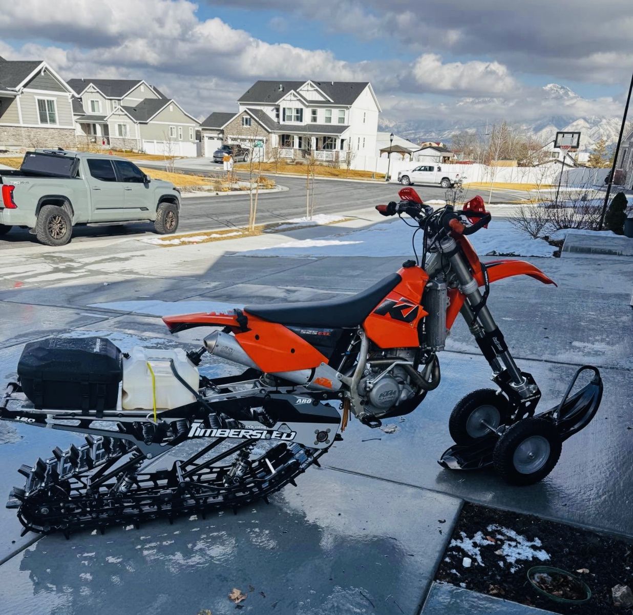 2006 KTM 525 EXC Dirt Bike w/ 2019 Timbersled ARO 120 LE Snowbike Conversion