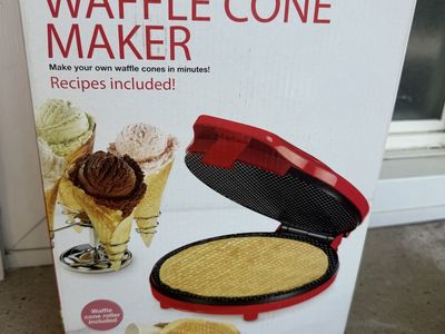 Bella Cucina Artful Food Waffle Cone Maker with Cone Roller and Recipes