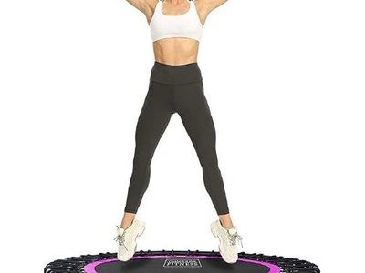 mini trampoline with steady bar