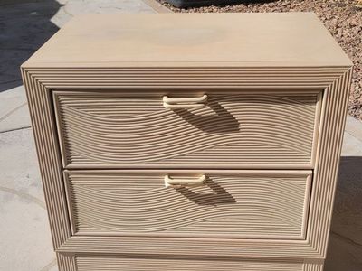 2 Vintage Mid-Century Modern 2-Drawer Nightstands End Tables
