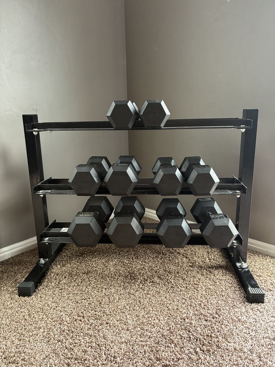 Weight set with rack