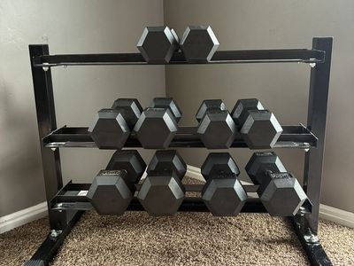 Weight set with rack