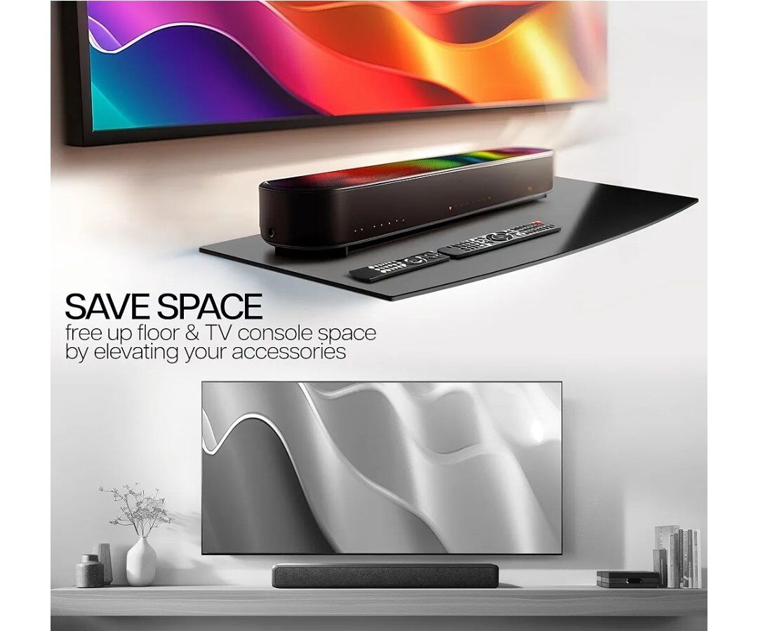 Tempered Glass Floating Wall Shelf