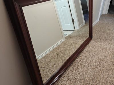 Large Cherry framed wall mirror