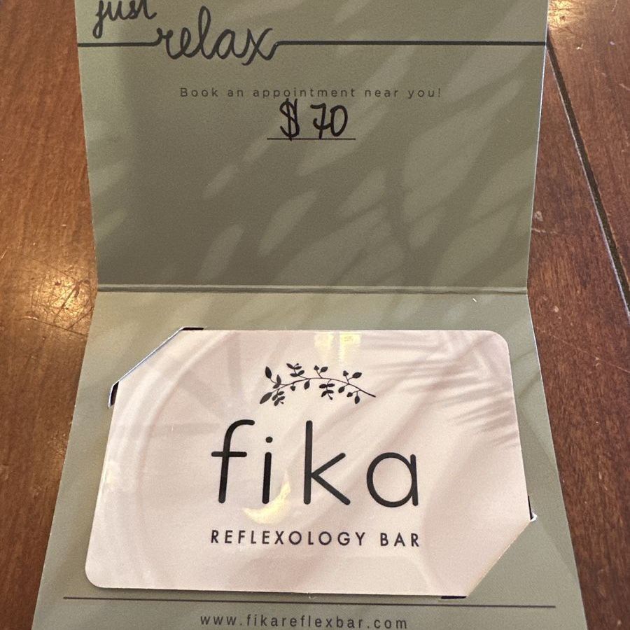 Fika Reflexology Bar Gift Card - Unused/Full Value $70