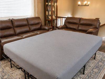 Queen Size Metal Bed Frame with Memory Foam Mattress