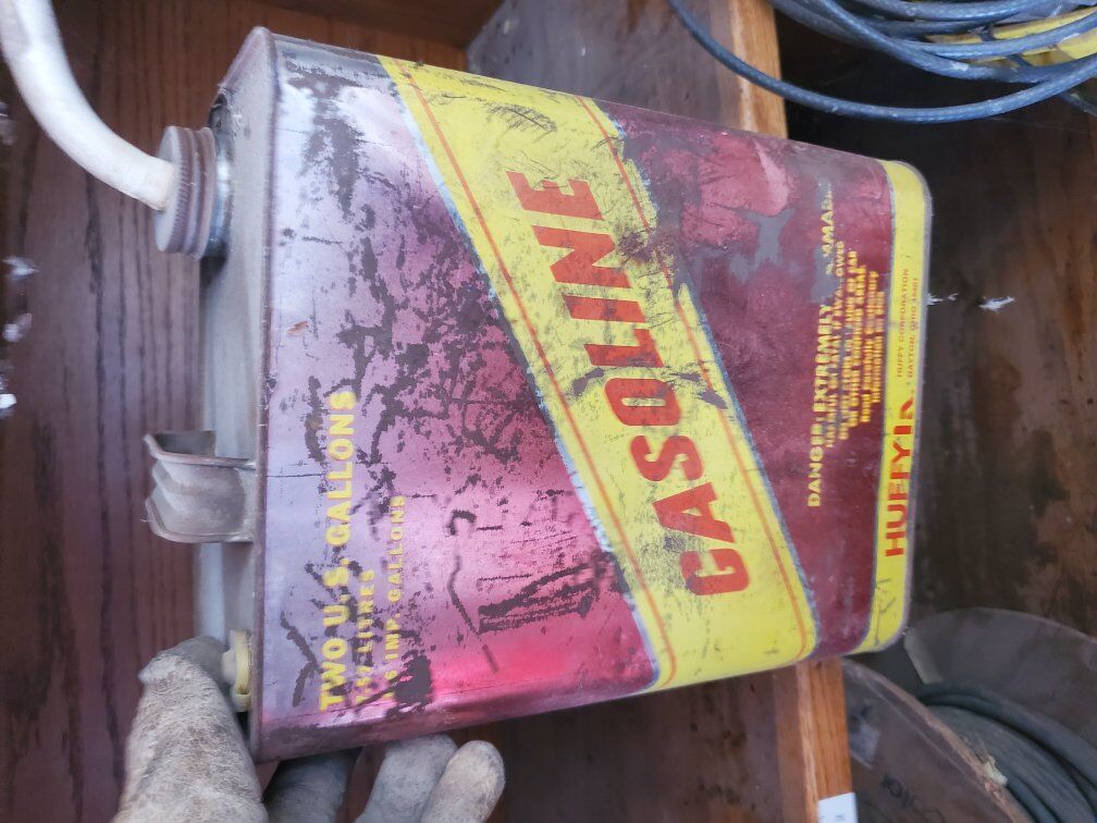 vintage metal gas can