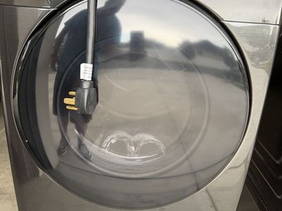 Samsung Front Load Electric Washer & Dryer Set (Silver) with Pedestals - Excellent Condition