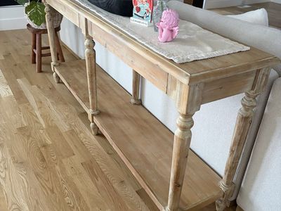 Console Table Wood Sofa Entryway Table with Storage Shelf and Drawers