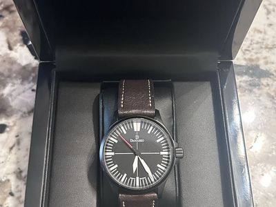 DAMASKO Uhrenmanufaktur Dk30 Black Automatic Watch with Leather Strap & Box
