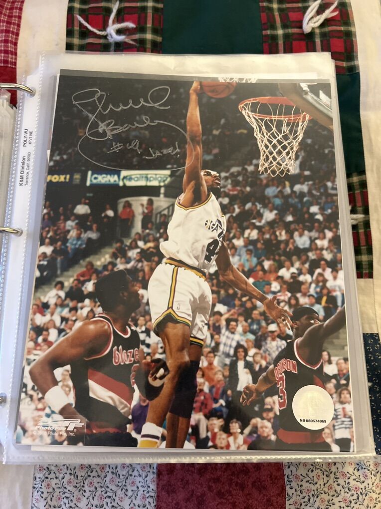Thurl Bailey Autograph Utah Jazz 8x10 Auto Signed