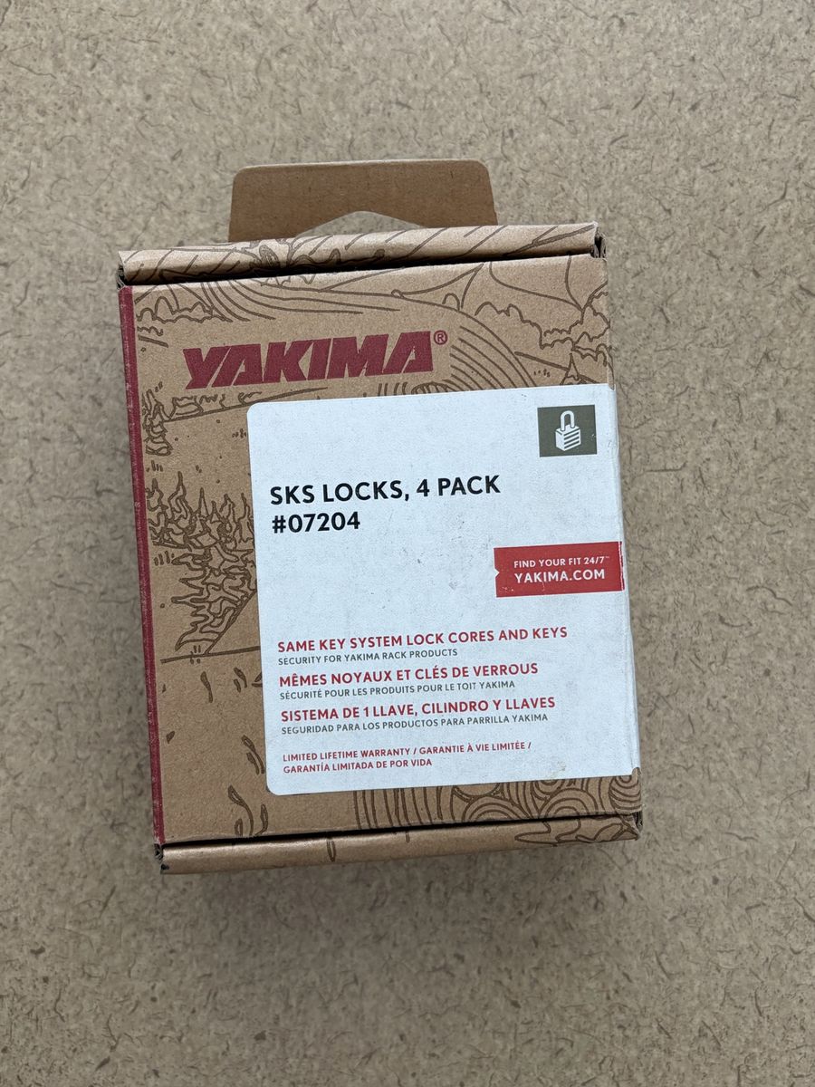 Yakima SKS Lock Cores and Keys - 4-Pack, #07204 - Same Key System Security for Racks
