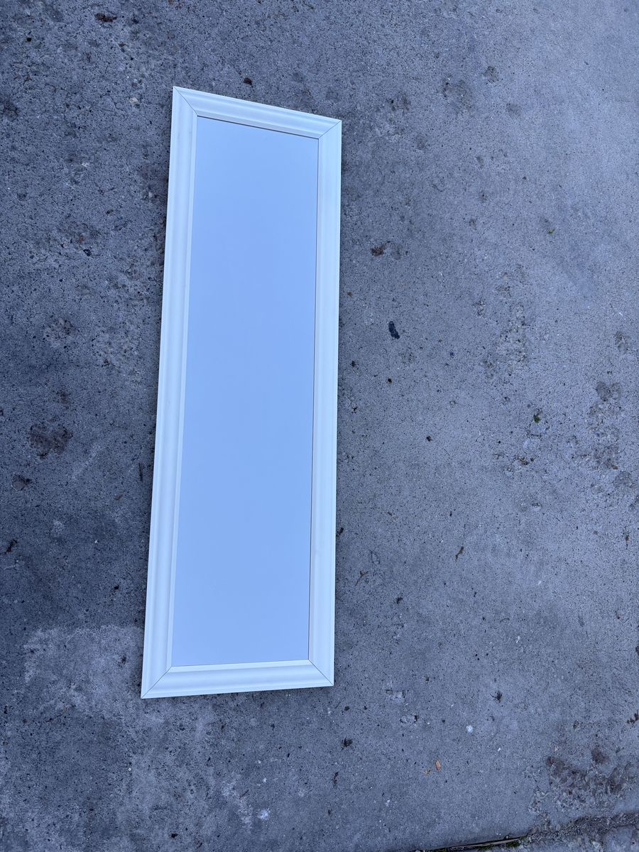 16" x 52" White Framed mirror $15 cash/venmo in Draper
