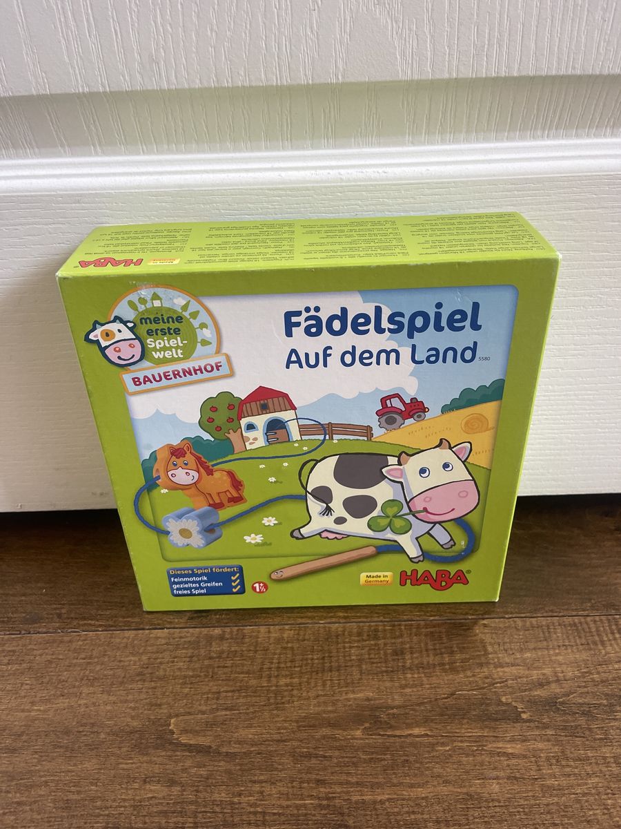 HABA Fädelspiel On the Farm Wooden Threading Toy
