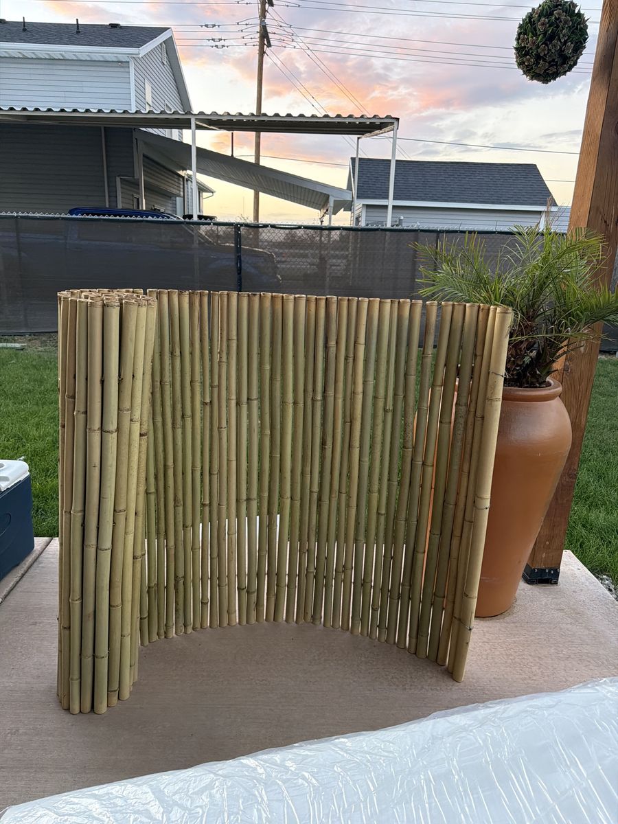 Forever Bamboo Backyard X-Scapes Natural Bamboo Slat Fencing Roll 99” L X 4 feet H