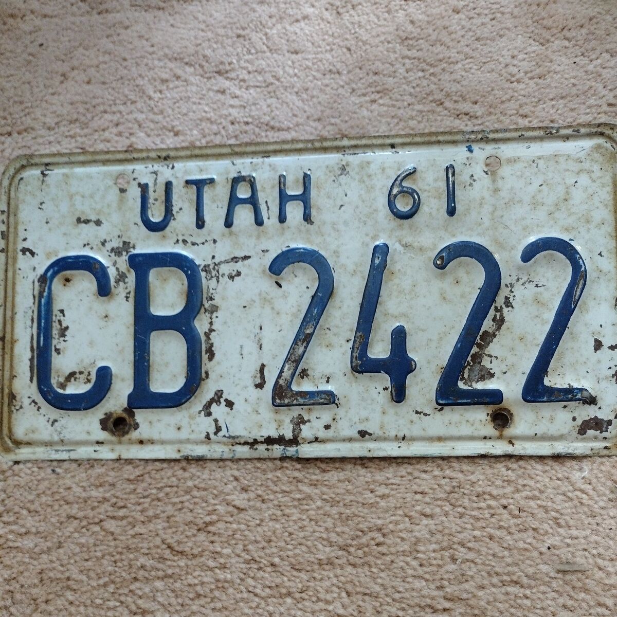 Utah Licence Plate 1961