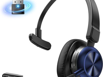 NEW Bluetooth Headset with USB Dongle, Trucker Bluetooth Headset with AI Noise Cancelling Microphone & Mute Button, 50Hrs