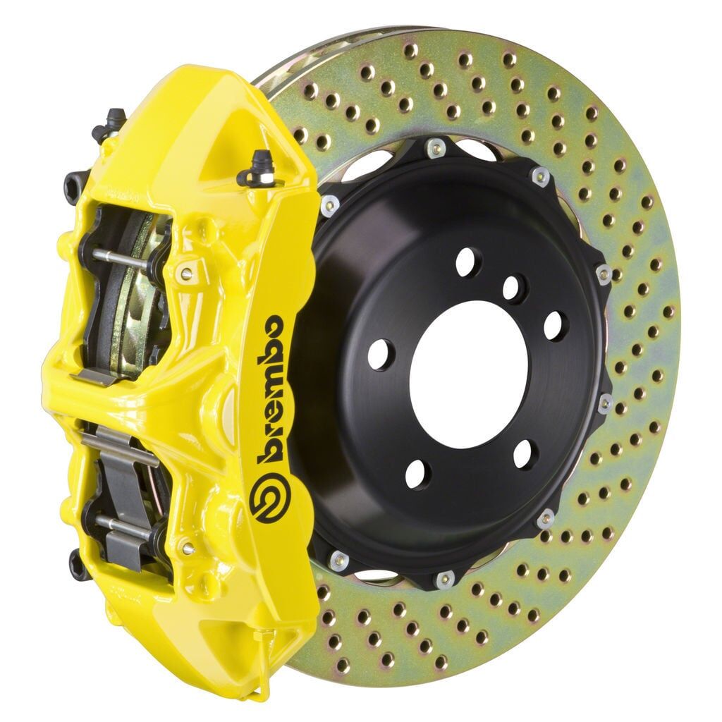 Brembo GT Series Front Yellow 6 Piston Big Brake Kit 2011-2023 Dodge Challenger Chrysler 300 2-Piece Drilled Rotors 1M1.8057A5