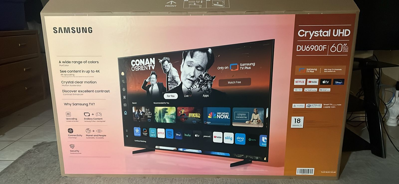 Samsung 60”Smart TV and Glass TV Stand Bundle