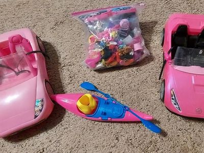 Barbie's, cars, and horse