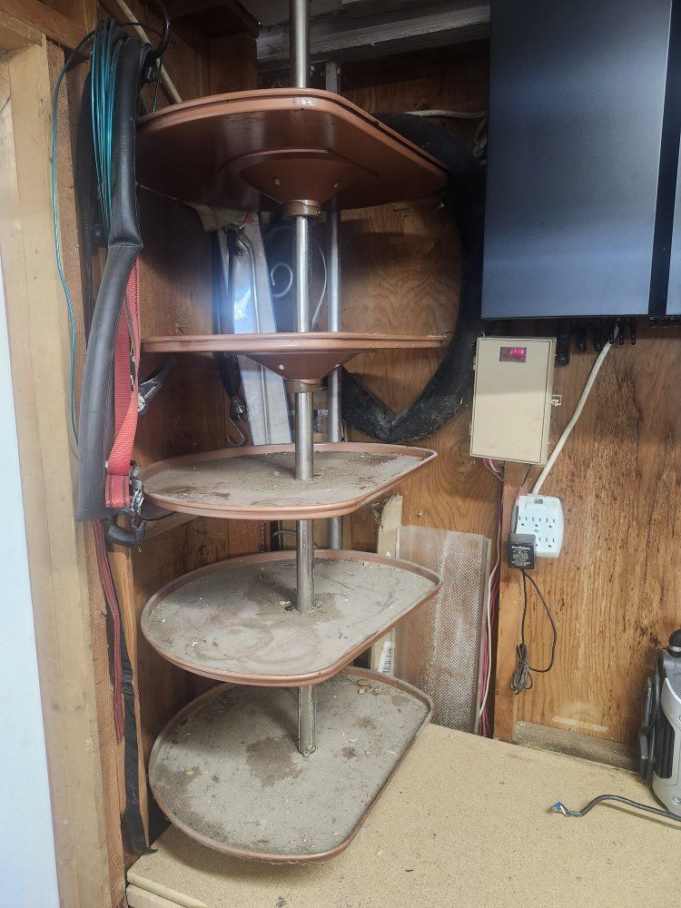 Vintage 4-Tier Metal Lazy Susan Revolving Corner Cabinet Shelf Organizer