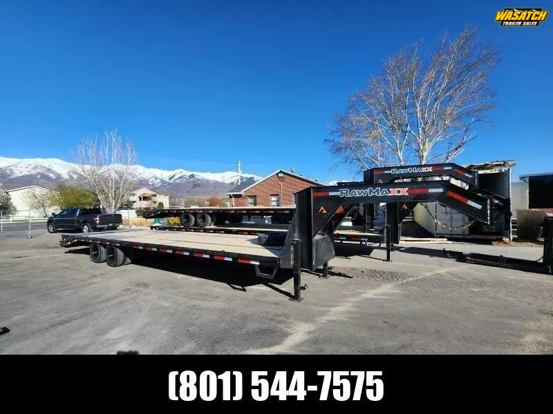 2025 RawMaxx FDXD - 28' 20K Tandem 10PLY Duals - WHD Gooseneck - Equipment / Flatdeck / Flatbed Trailer