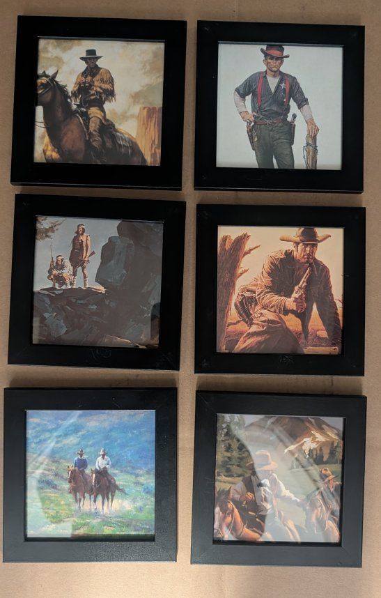 6 Western/Cowboy L'Amour Framed Art Prints