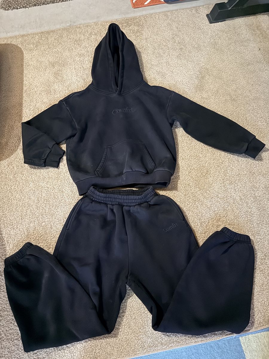 Youth Comfrt Black Hoodie & Sweatpants Set - Size XL - Unisex Athleisure