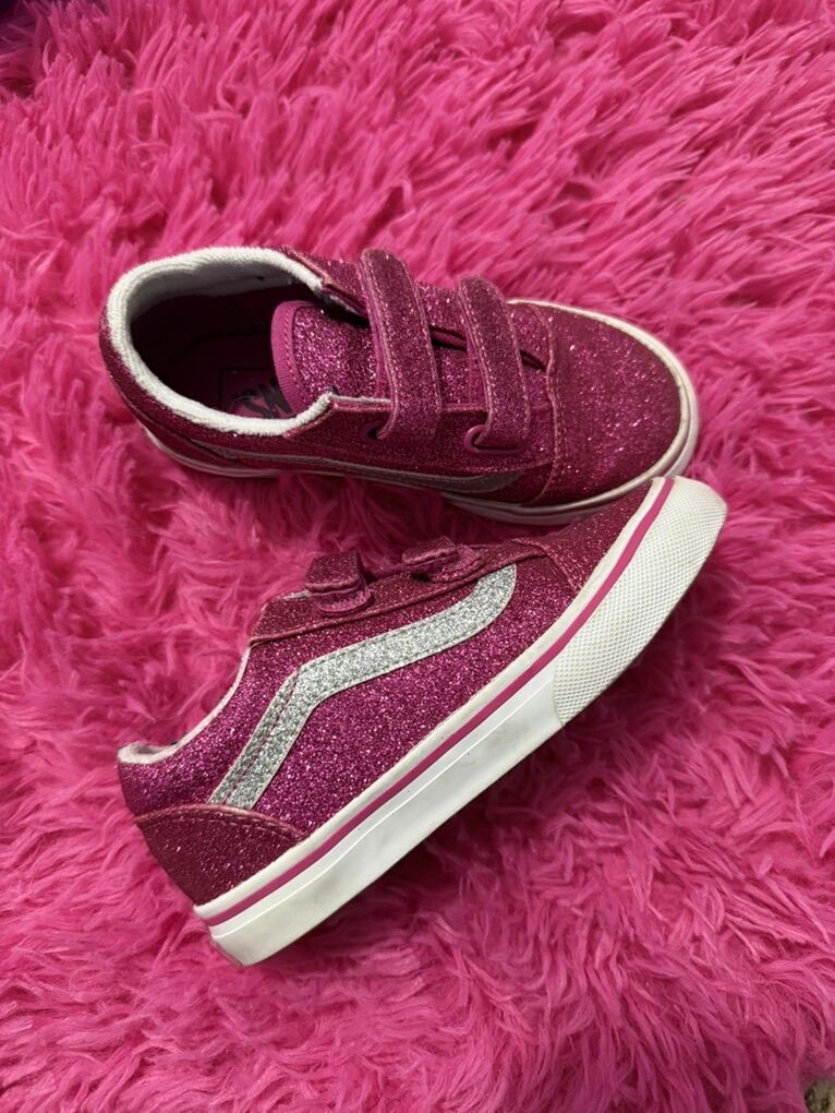 GIrls Glitter Vans Sz 10