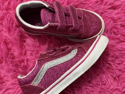 GIrls Glitter Vans Sz 10