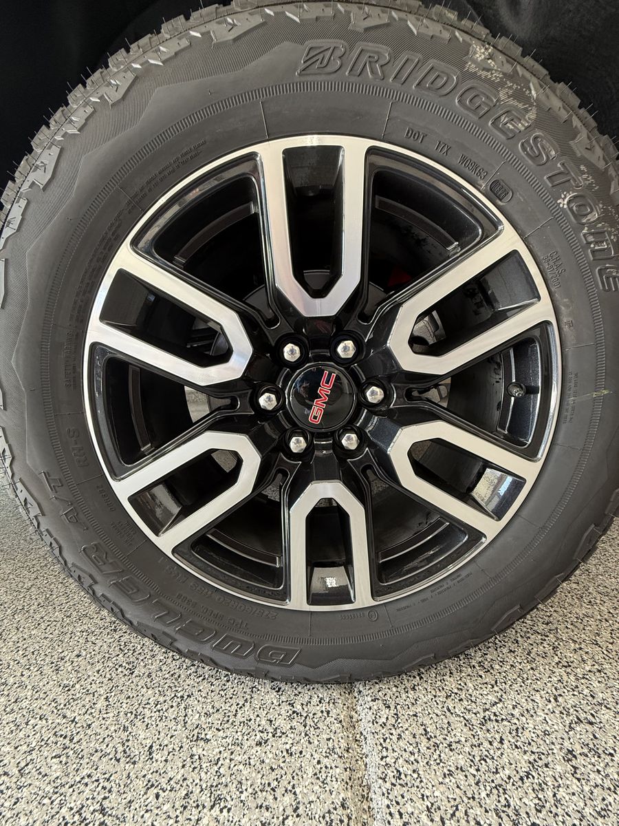 New 20 inch GMC AT4 wheels and tires