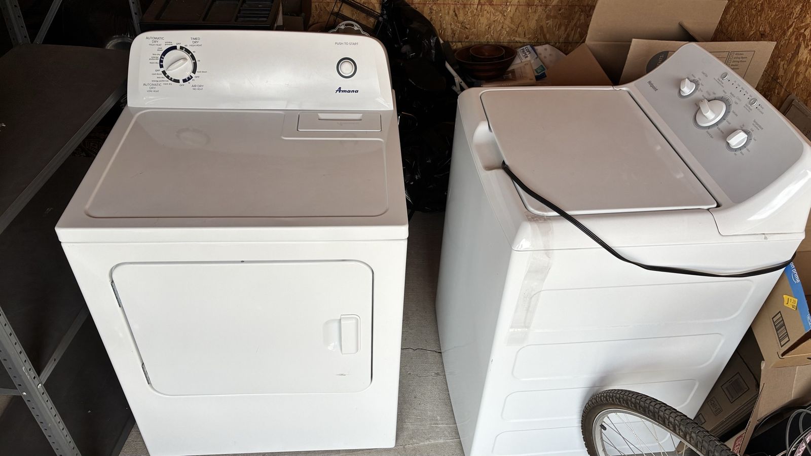 White Top Load Washer & Electric Dryer Set - Automatic, Used