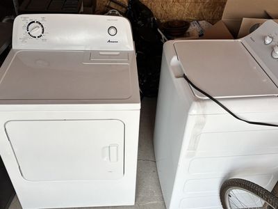 White Top Load Washer & Electric Dryer Set - Automatic, Used