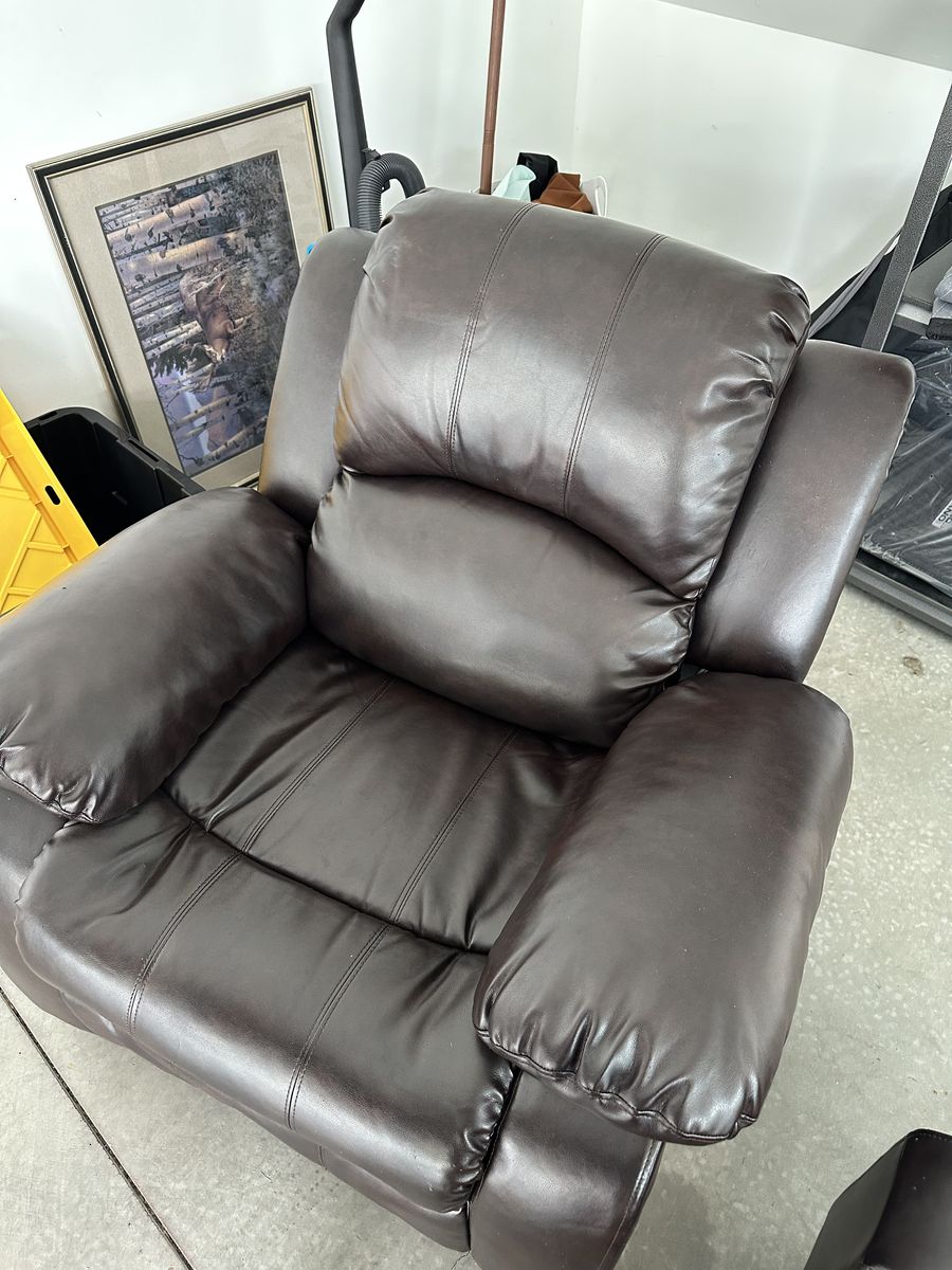 Leather / Vinyl chair and couch.