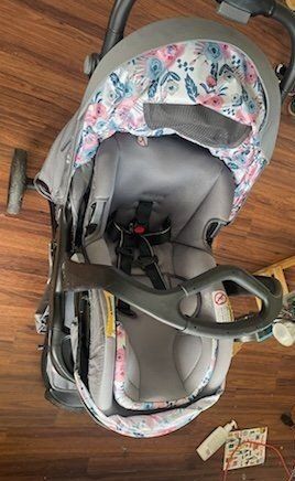 Baby Trend EZ Ride 35 Travel System - Gray Floral Stroller and Infant Car Seat