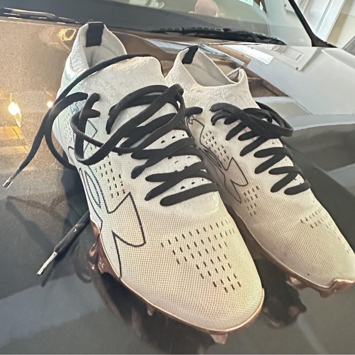 Under Armour Football Cleats - Light-colored with Black Laces