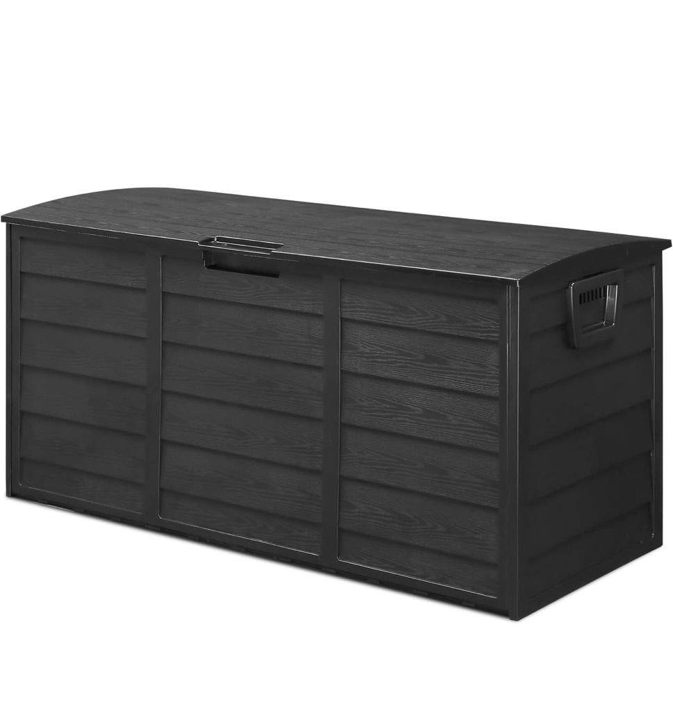 New Resin Patio Garden Storage Box Black 280 L