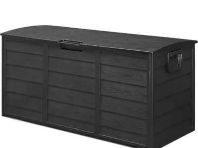 New Resin Patio Garden Storage Box Black 280 L