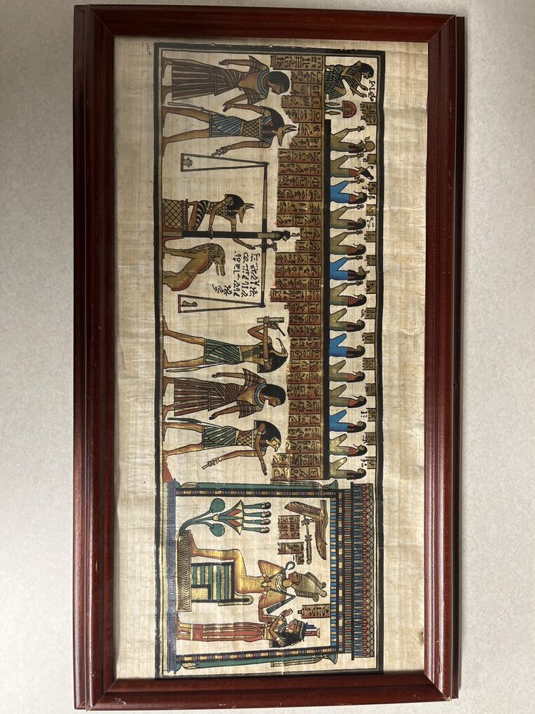 Framed Egyptian Papyrus – “Weighing of the Heart”