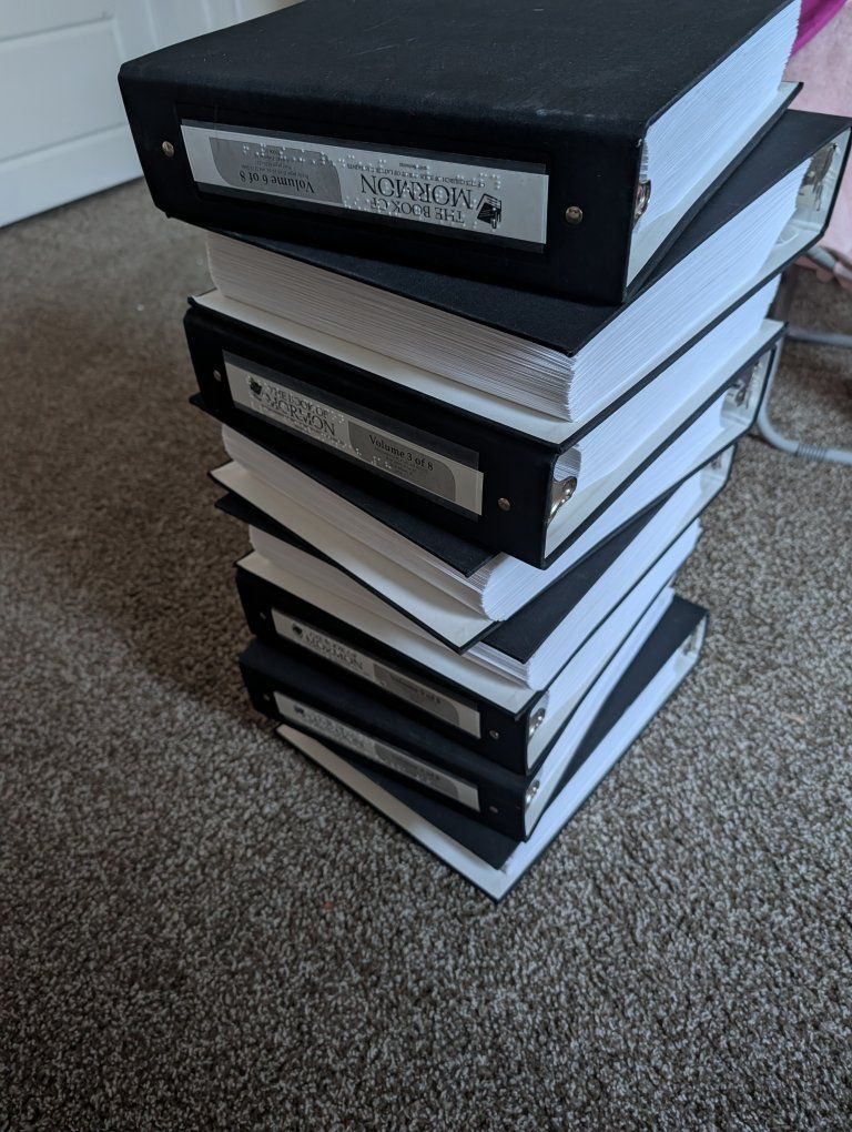 Braille Book of Mormon Complete 8 Volume Set
