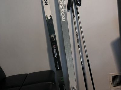 Rossignol BC 70 Backcountry Cross Country Skis + Rottefella BC Bindings + Poles – $125