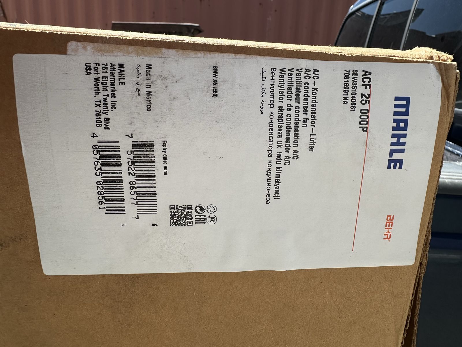 MAHLE ACF 25 000P A/C Condenser Fan for BMW X5 (E53) - New in Box
