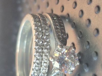 1Karat Diamond, 925 Sterling Silver Wedding Rings