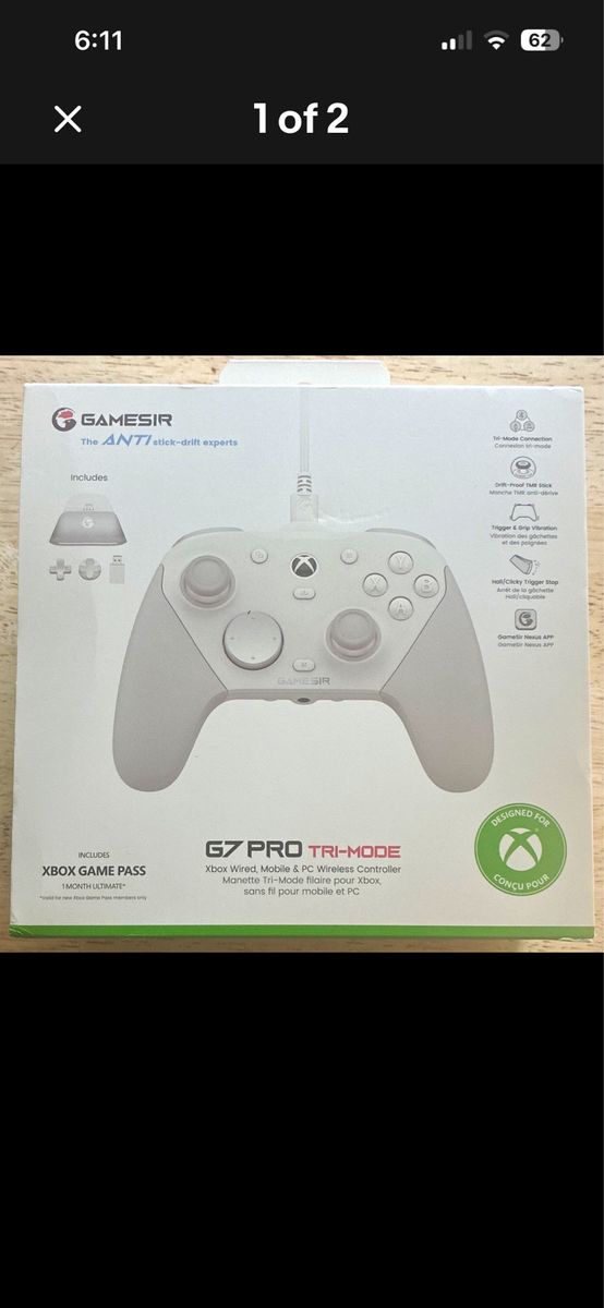 Brand new GameSir G7 Pro Tri-Mode Xbox Controller - White