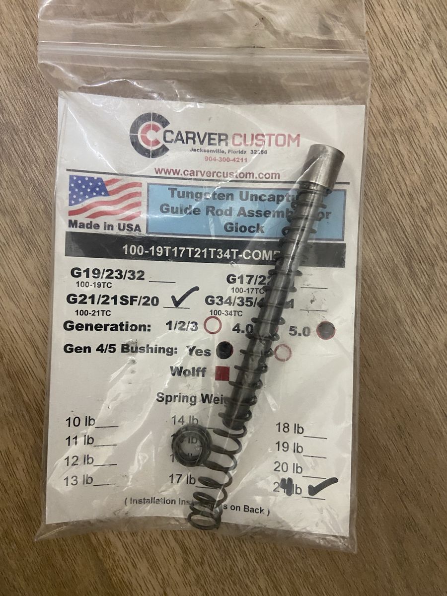 Glock 20/21 gen 5 tungsten guide rod