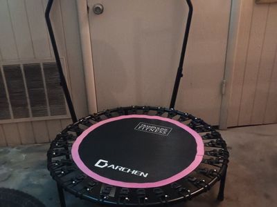 mini trampoline with steady bar