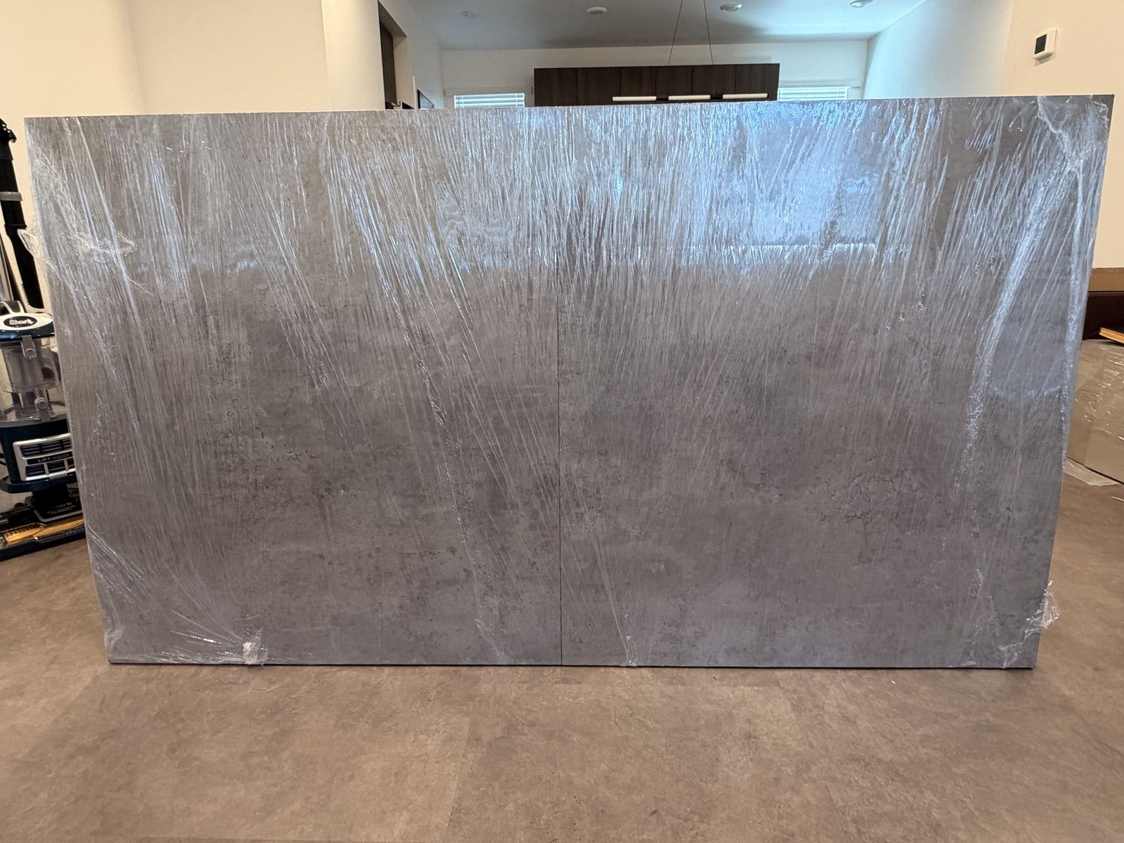 Dining Table Concrete Gray Extendable Modern