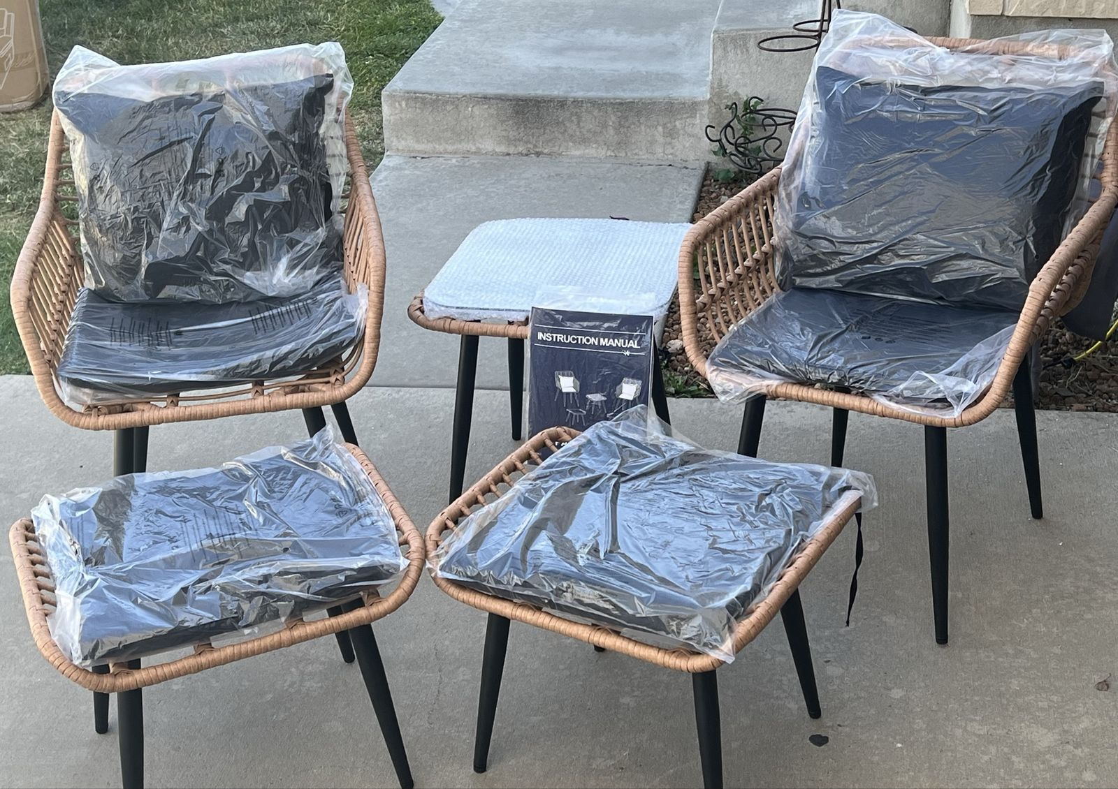 Krofem 5-piece wicker bistro patio set