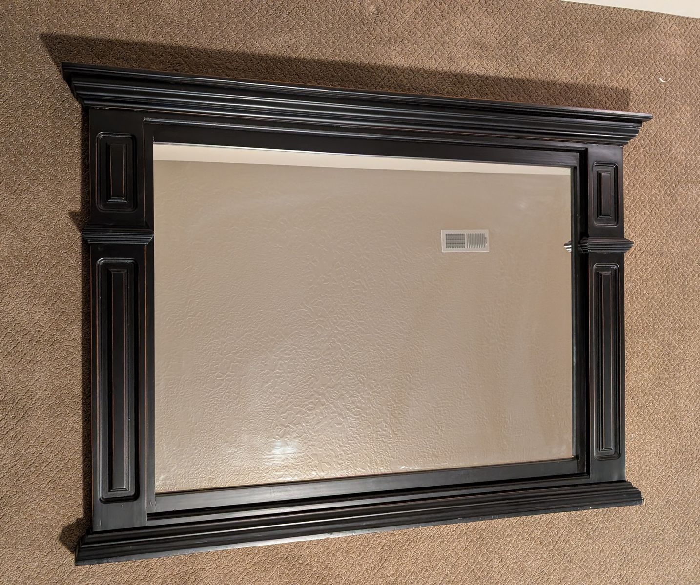 Black Wood Wall Mirror