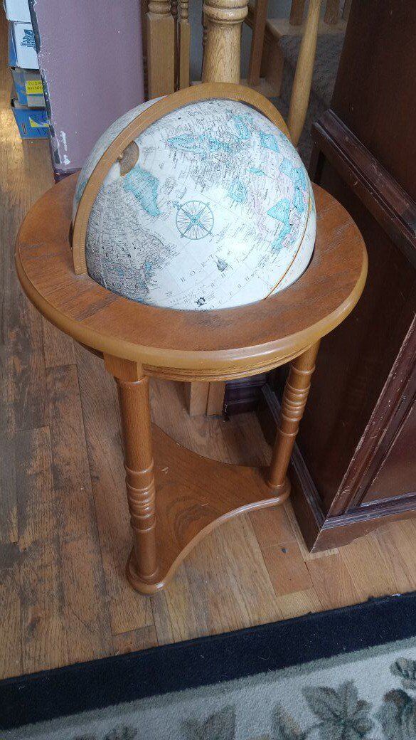 Antique Globe Master w/Stand Elevation Relief Spinning World Earth